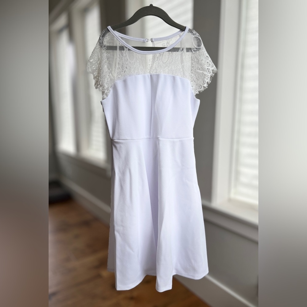 Girls dress white with lace Blush never worn new with tags